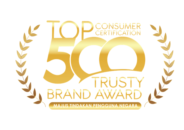Top 500 Consumer Certification Trusty Brand Award logo